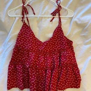 SHEIN red hearts women’s tank top, sz L